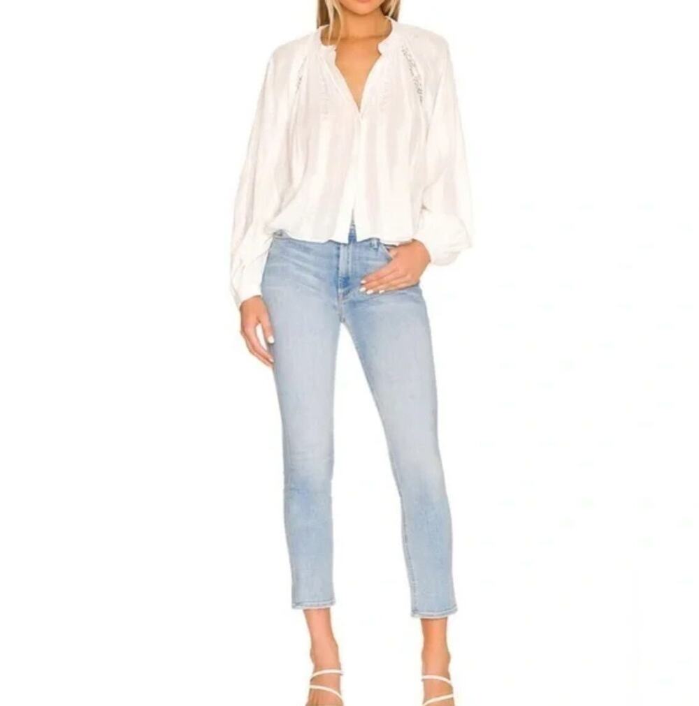 MOTHER Mid Rise Dazzler Straight Leg Jeans Light Wash Size 27